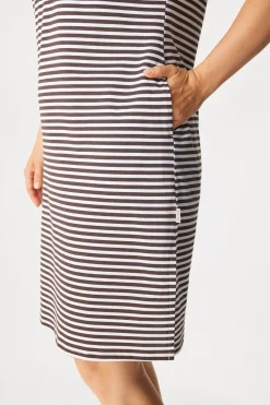 Bawełniana koszula nocna Flora Stripe plus size krótka