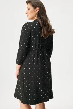 Bawełniany szlafrok ciążowy Dots krótki