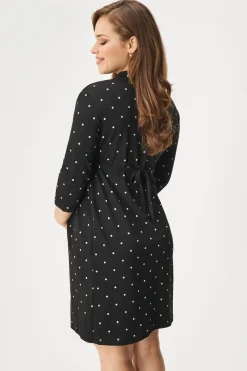 Bawełniany szlafrok ciążowy Dots krótki