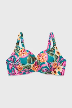 Biustonosz od stroju kąpielowego Velvet Hibiscus Push-Up