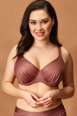 Biustonosz od stroju kąpielowego Maia Glitter Brown Plus
