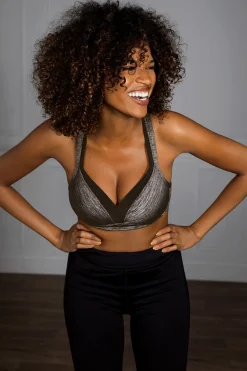 Biustonosz sportowy Outrun Grey Push-Up