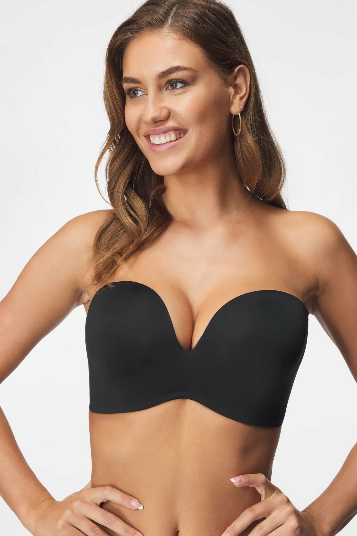 Biustonosz Wonderbra Ultimate Strapless Bardot Double Push-Up bez fiszbin