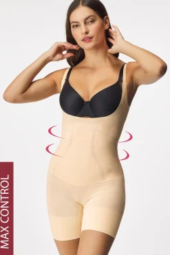 Body wyszczuplające Phoebe z otwartym krokiem