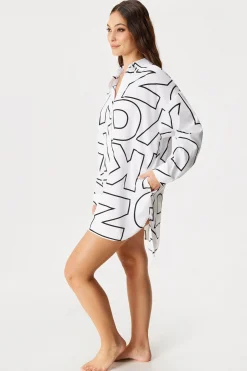Damska koszula nocna DKNY Bold City Street krótka
