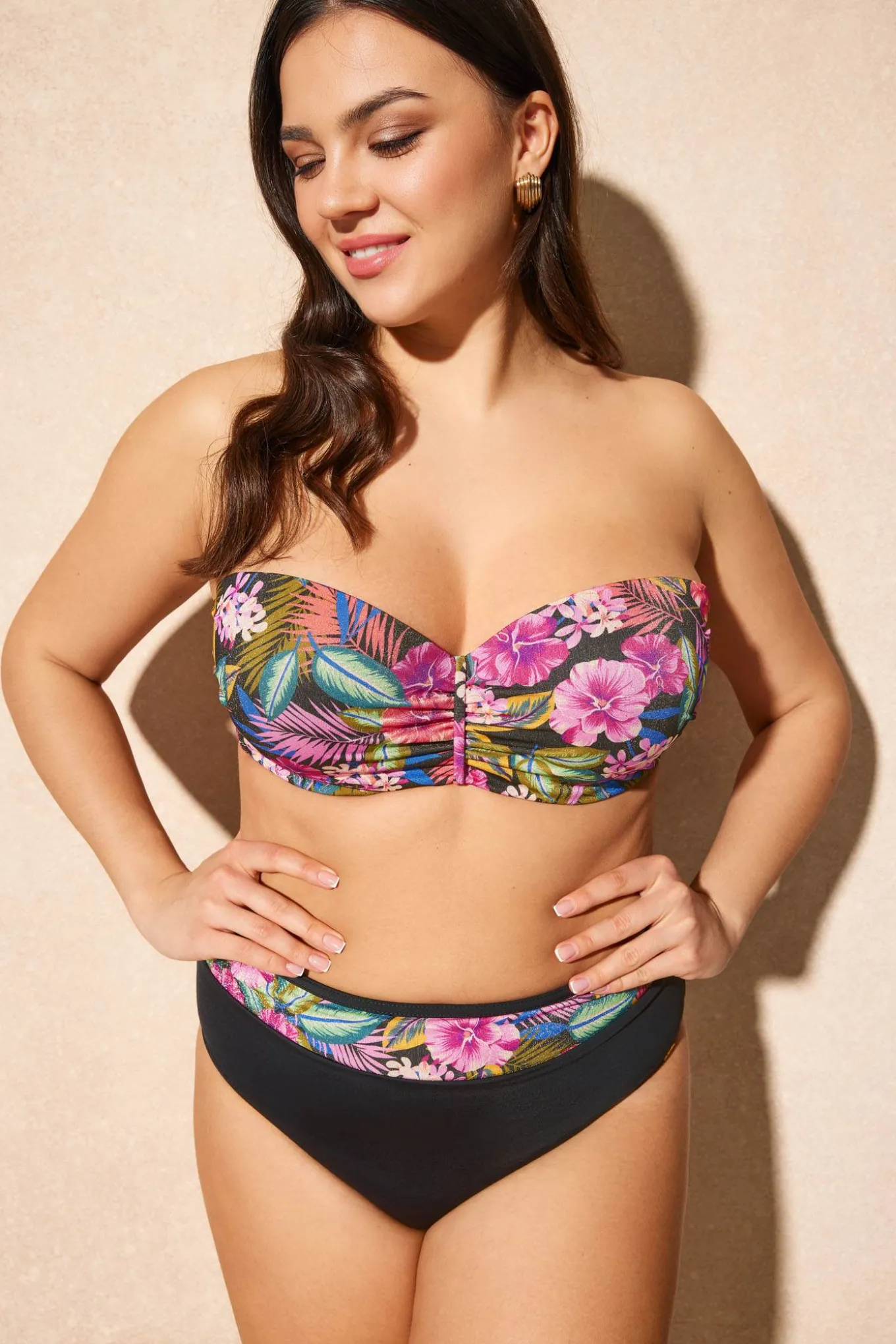 Dwuczęściowy strój kąpielowy Shiny Flowers Push-Up