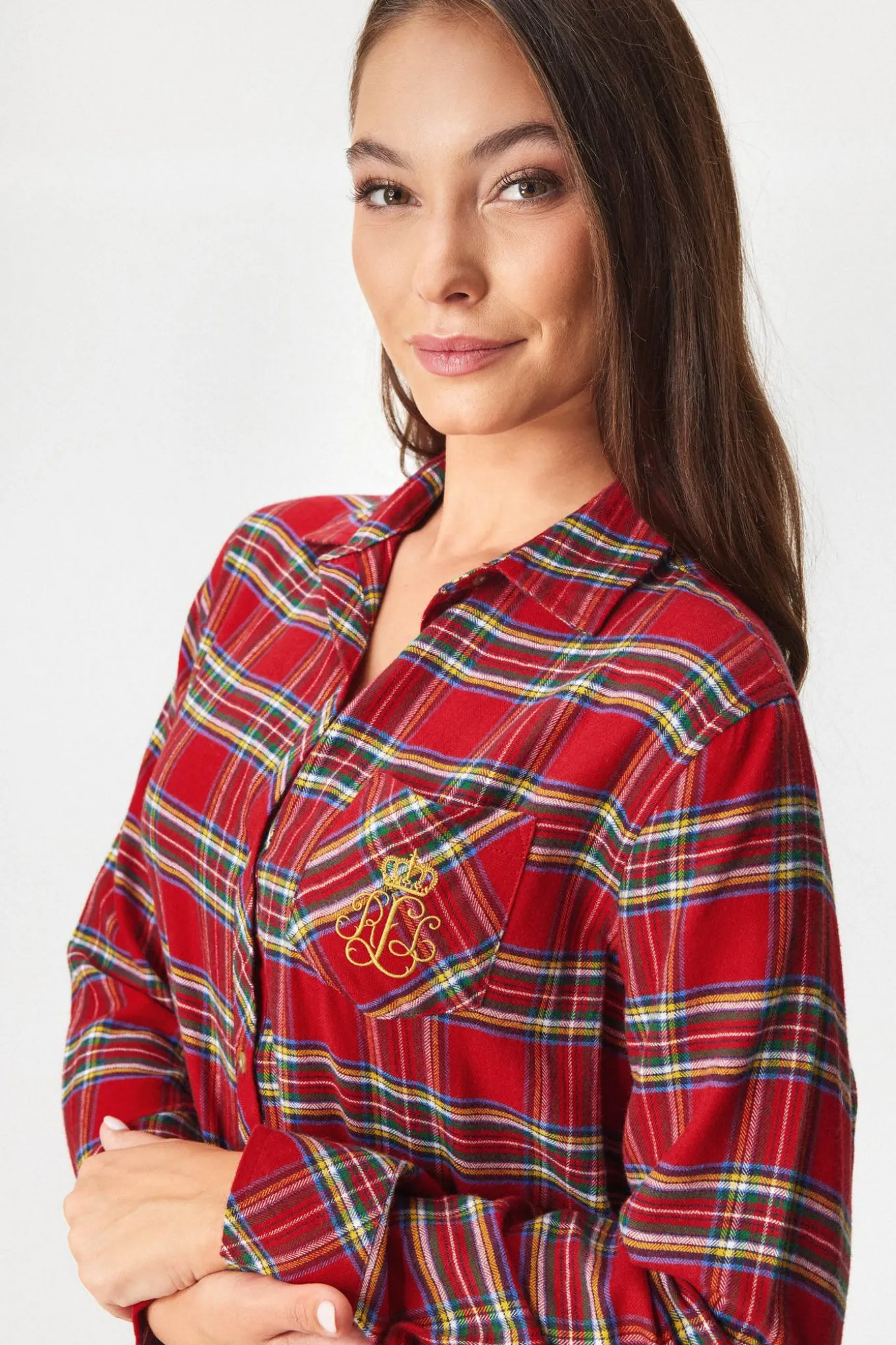 Koszula nocna Ralph Lauren Brushed Twill długa