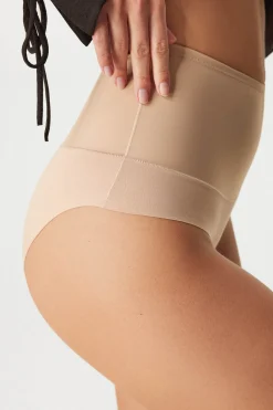 Majtki wyszczuplające bawełniane Kira Laser Cut z wysokim stanem
