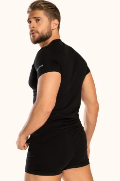 Męski T-shirt V Neck czarny