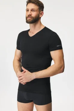 Męski T-shirt V Neck czarny