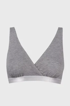 Nieusztywniany bawełniany biustonosz dla karmiących Lilly Grey
