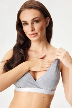 Nieusztywniany bawełniany biustonosz dla karmiących Lilly Grey