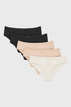 5 PACK Klasyczne majtki ciążowe Naomi bawełniane