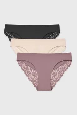 3PACK Majtki bikini Simple Lace
