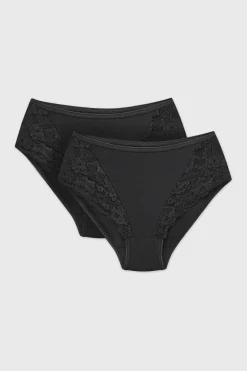 2PACK Majtki klasyczne Bella z wysokim stanem