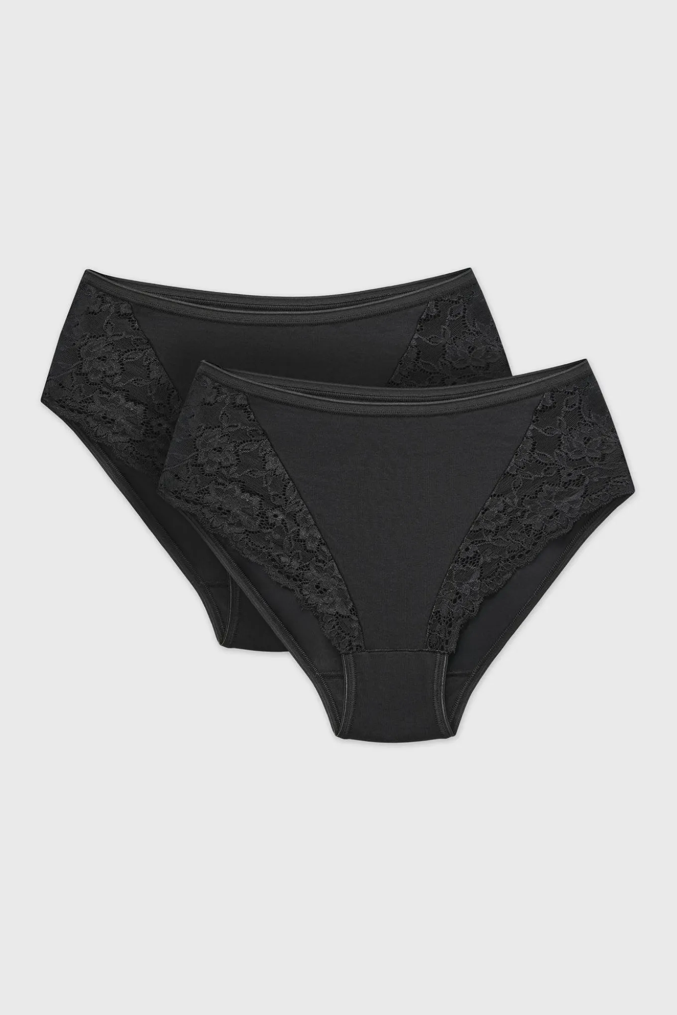 2PACK Majtki klasyczne Bella z wysokim stanem