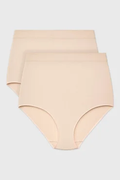 2PACK Majtki klasyczne Flexi z wysokim stanem bezszwowe