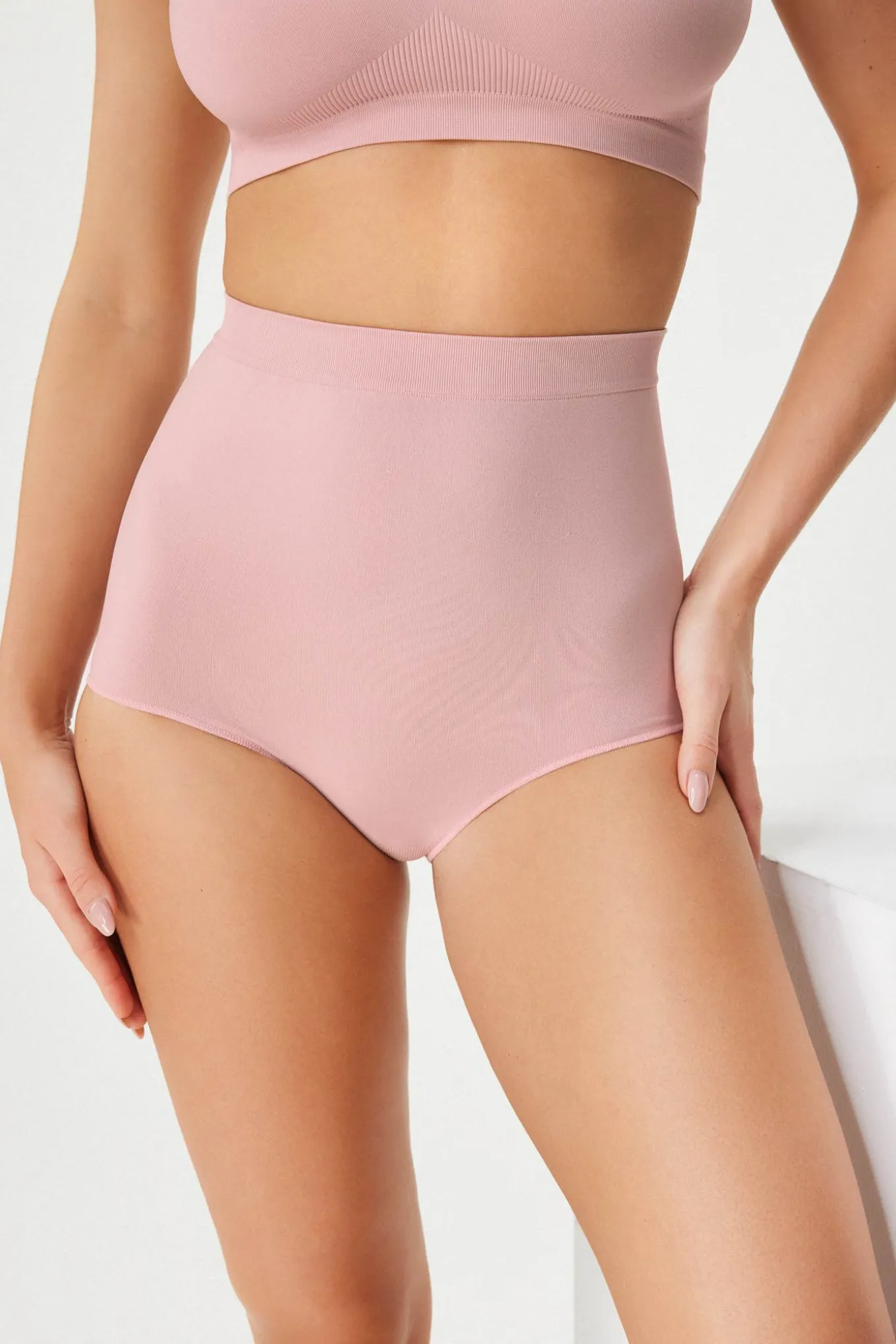 2PACK Majtki klasyczne Flexi z wysokim stanem bezszwowe