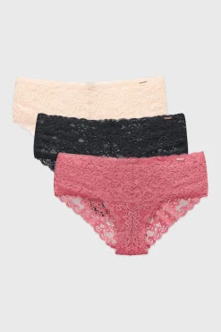 3PACK Majtki klasyczne Lana Floral koronkowe