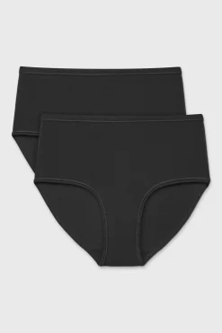 2PACK Majtki klasyczne Pure z podwyższonym stanem bawełniane
