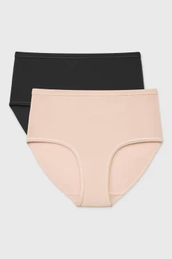 2PACK Majtki klasyczne Pure z podwyższonym stanem bawełniane