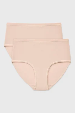 2PACK Majtki klasyczne Pure z podwyższonym stanem bawełniane