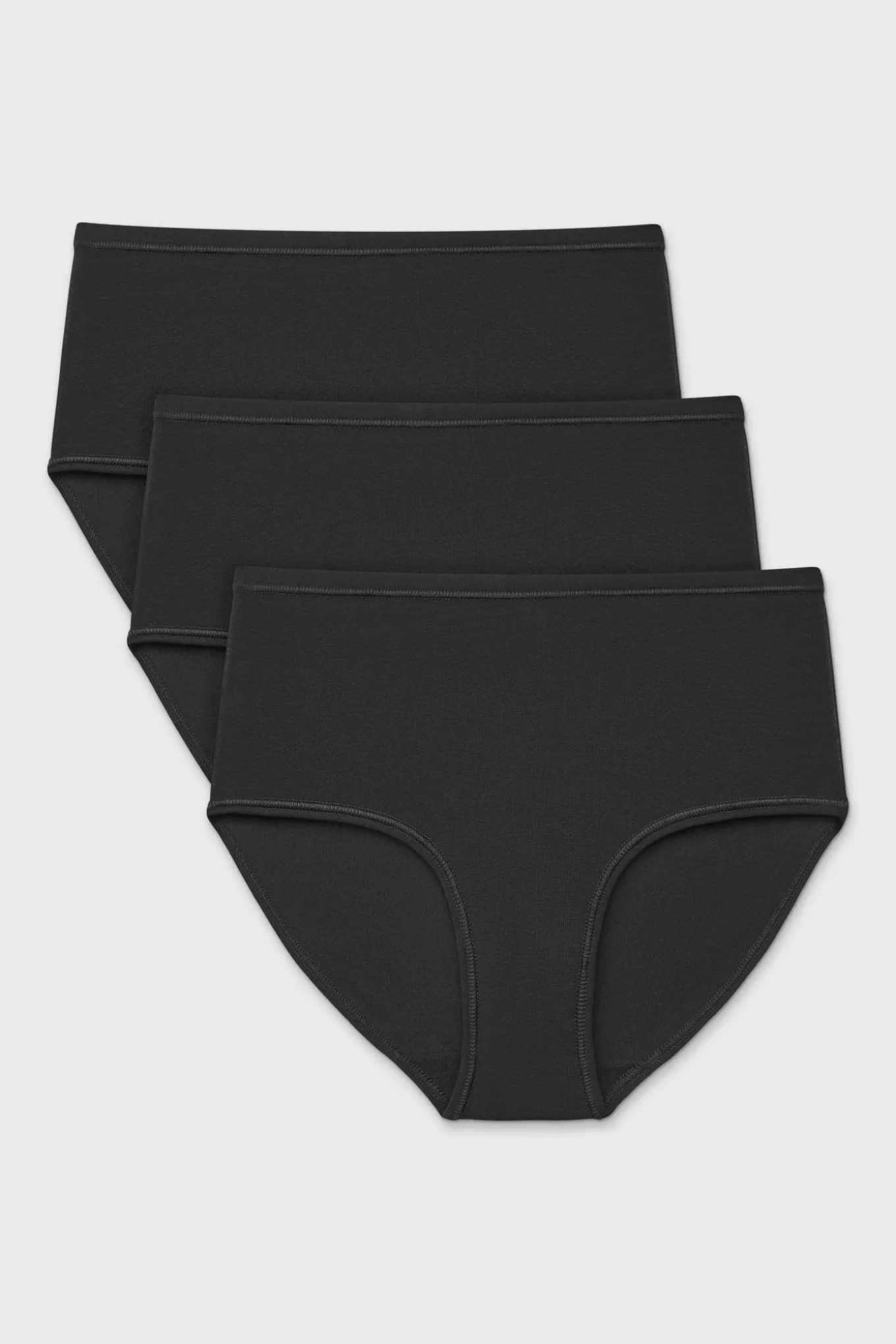 3PACK Majtki klasyczne Pure z podwyższonym stanem bawełniane