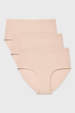 3PACK Majtki klasyczne Pure z podwyższonym stanem bawełniane