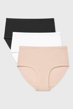 3PACK Majtki klasyczne Pure z podwyższonym stanem bawełniane