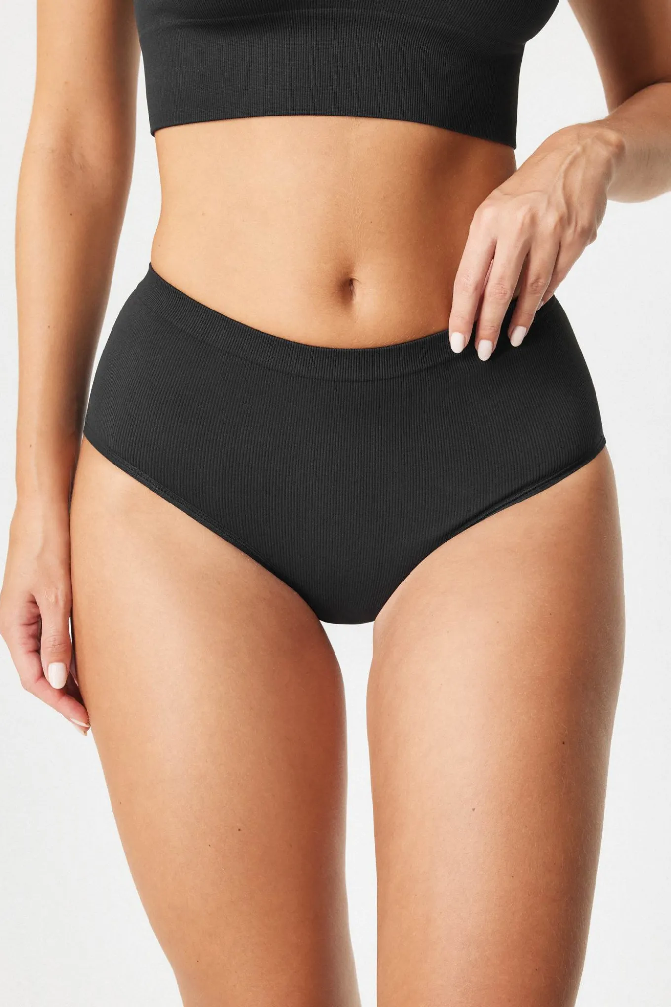 2PACK Majtki klasyczne RIB z podwyższonym stanem