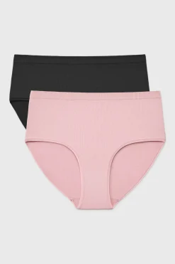 2PACK Majtki klasyczne RIB z podwyższonym stanem