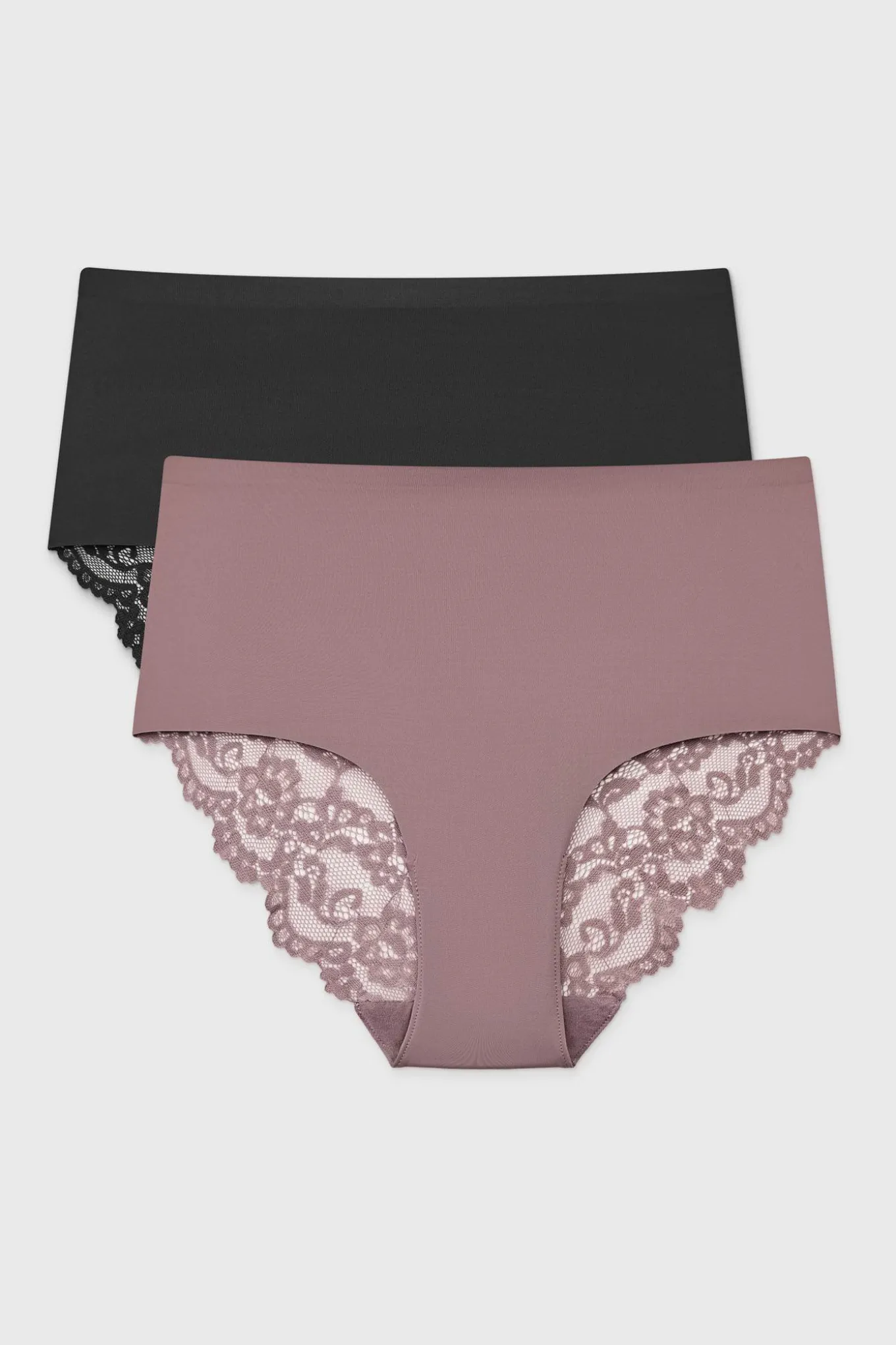 2PACK Majtki klasyczne Simple Lace z podwyższonym stanem