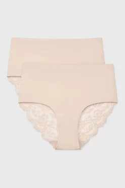 2PACK Majtki klasyczne Simple Lace z podwyższonym stanem