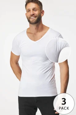 3PACK Niewidoczny T-shirt pod koszulę MEN-A z panelami przeciwpotnymi