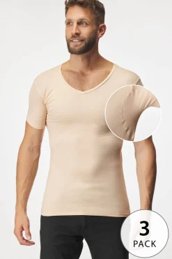 3PACK Niewidoczny T-shirt pod koszulę MEN-A z panelami przeciwpotnymi