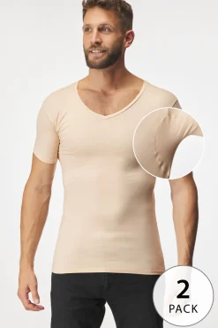 2PACK Niewidoczny T-shirt pod koszulę MEN-A z panelami przeciwpotnymi