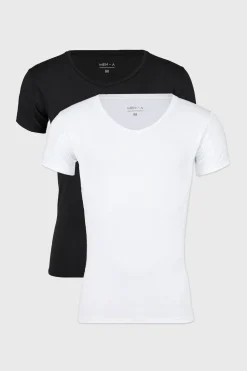2PACK Niewidoczny T-shirt pod koszulę MEN-A z panelami przeciwpotnymi