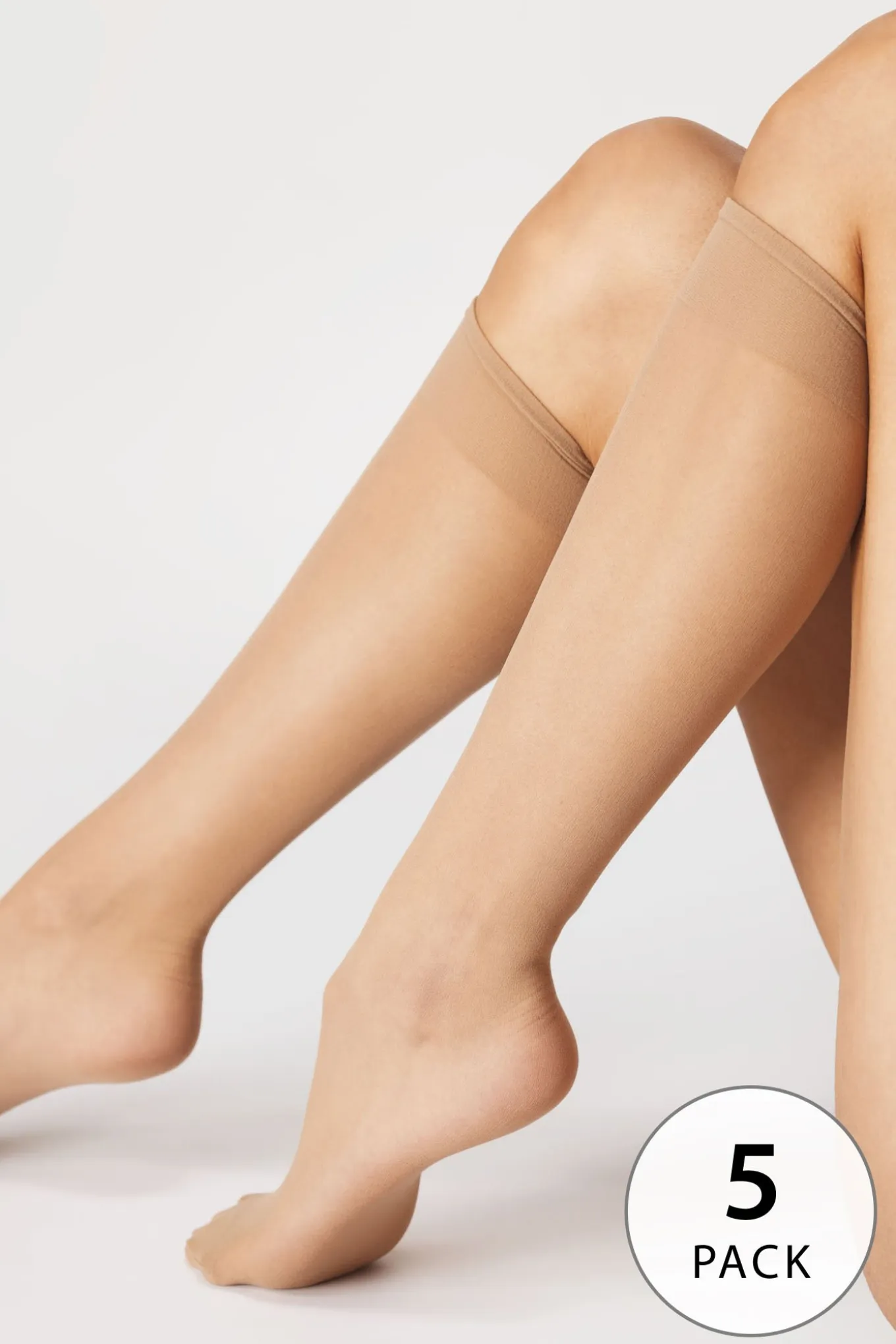 5PACK Nylonowe podkolanówki 20 DEN