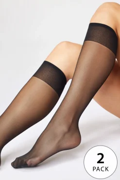 2PACK Nylonowe podkolanówki Marea 15 DEN