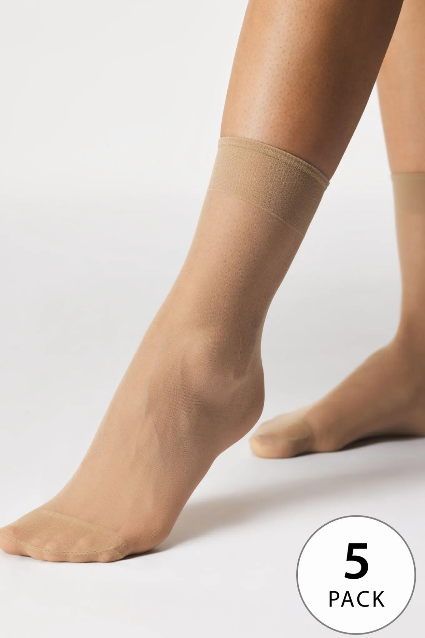 5PACK Nylonowe skarpetki Nylon wysokie 20 DEN