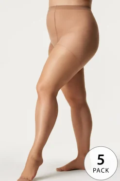 5PACK Rajstopy wyszczuplające Plus Size Basic Matt 20 DEN