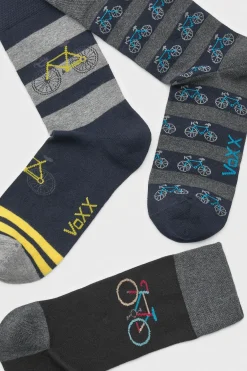3PACK Skarpetki męskie Debox Bike wysokie
