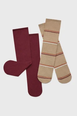 2PACK Skarpetki OROBLÚ Twins Plain and Stripes wysokie