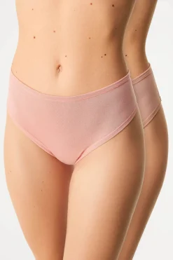 2PACK Tanga Bamboo Mina z wysokim stanem