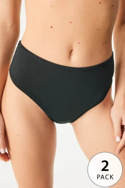 2PACK Tanga Bamboo Mina z wysokim stanem