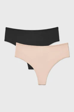 2PACK Tanga Bamboo Mina z wysokim stanem