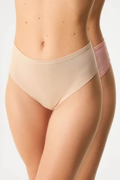 2PACK Tanga Bamboo Mina z wysokim stanem