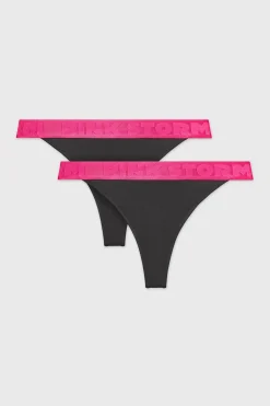 2PACK Tanga PINK STORM Soft Studio z podwyższonym stanem