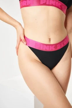 2PACK Tanga PINK STORM Soft Studio z podwyższonym stanem