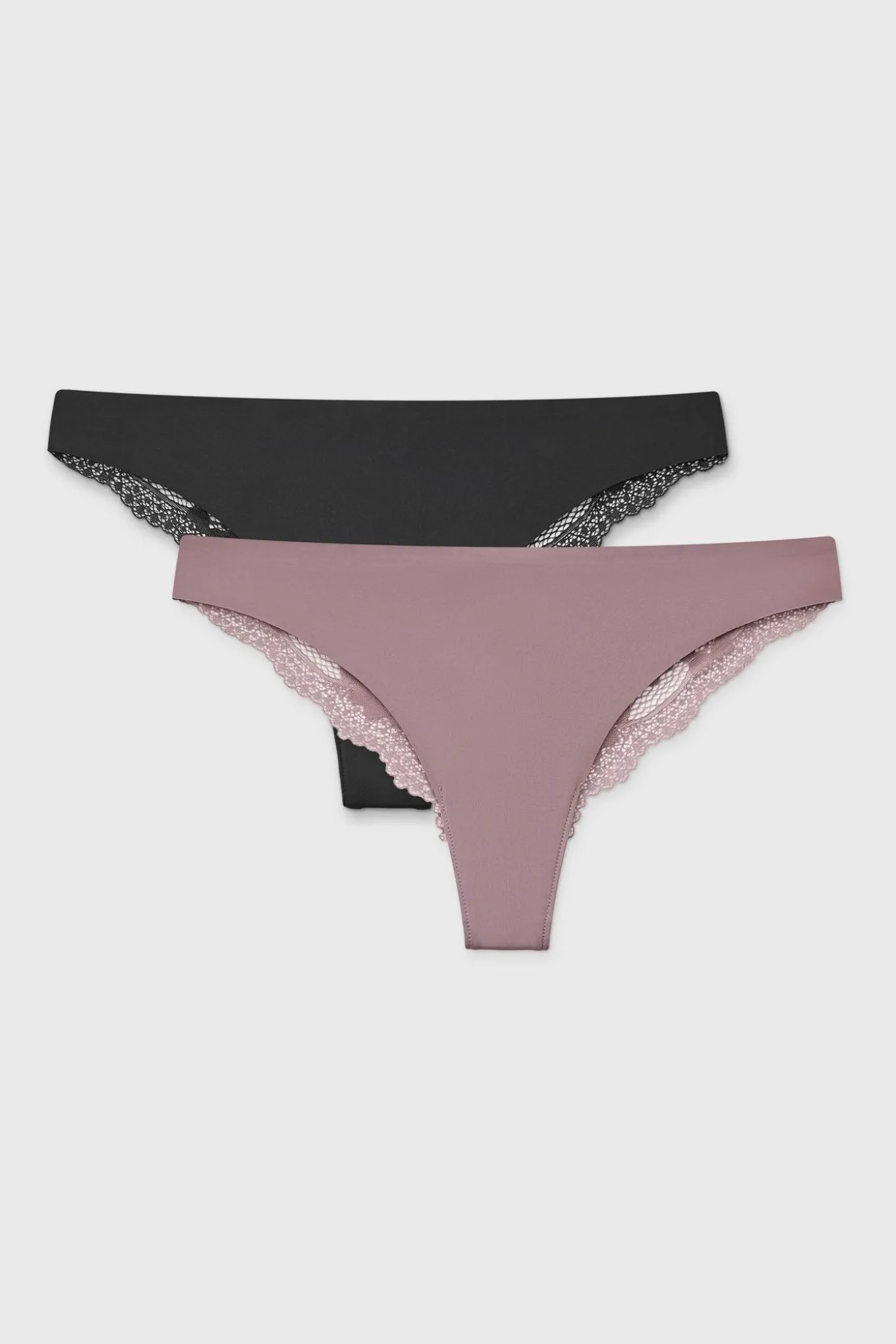 2PACK Tanga Simple Lace